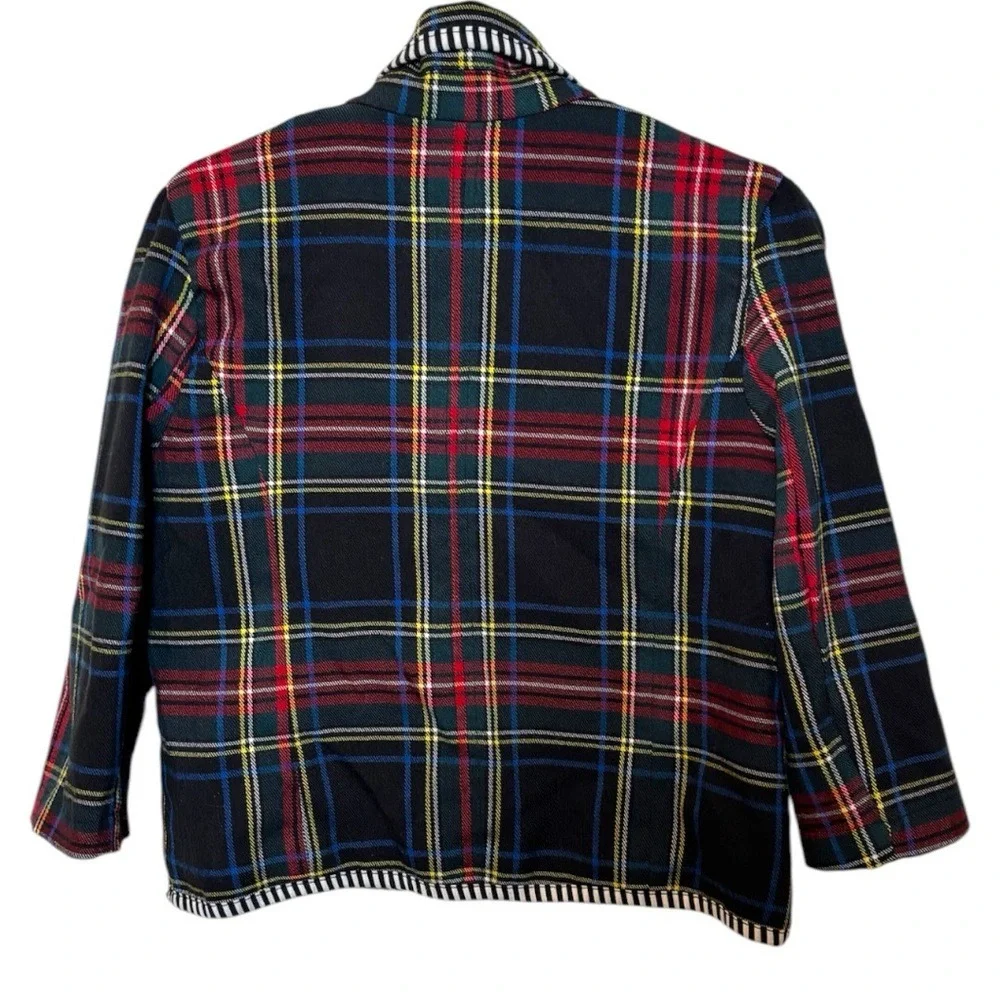 Harajuku Mini Target‎ Girls Green Red Plaid Jacket Blazer Uniform Lined
